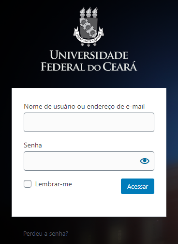 Figura - Primeiro acesso ao sítio - Tela de login