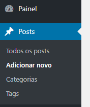 Figura - Opções Menu - Adicionar novo post