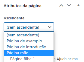 Figura - Selecionando o ascendente da página