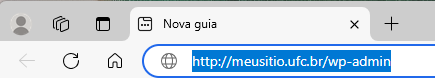 Figura: Digitando URL de edição do sítio